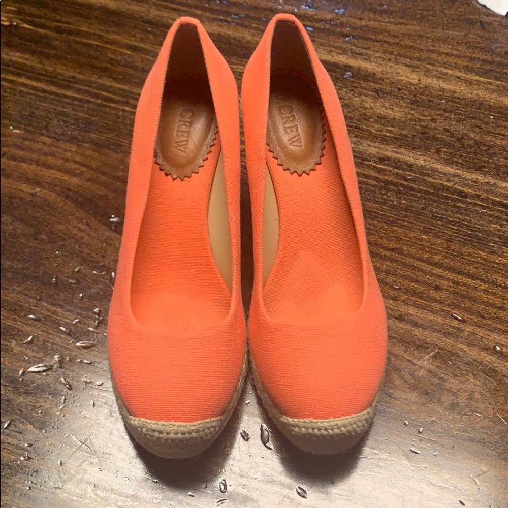 Coral JCrew wedges